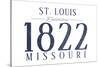 St. Louis, Missouri - Established Date (Blue)-Lantern Press-Stretched Canvas