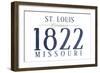 St. Louis, Missouri - Established Date (Blue)-Lantern Press-Framed Art Print