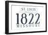 St. Louis, Missouri - Established Date (Blue)-Lantern Press-Framed Art Print