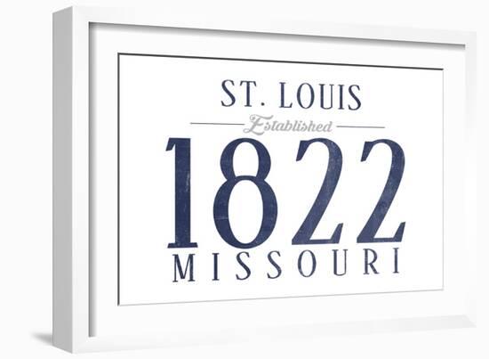 St. Louis, Missouri - Established Date (Blue)-Lantern Press-Framed Art Print