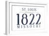 St. Louis, Missouri - Established Date (Blue)-Lantern Press-Framed Art Print