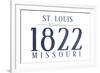 St. Louis, Missouri - Established Date (Blue)-Lantern Press-Framed Art Print