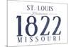 St. Louis, Missouri - Established Date (Blue)-Lantern Press-Mounted Art Print