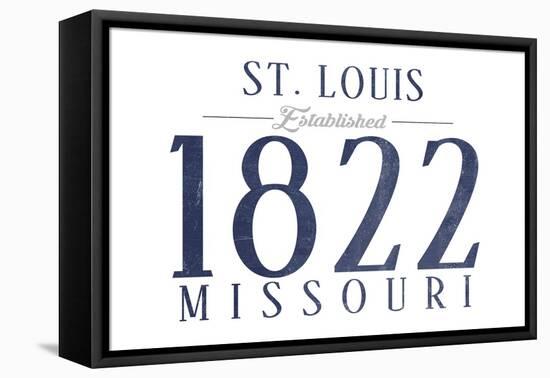 St. Louis, Missouri - Established Date (Blue)-Lantern Press-Framed Stretched Canvas
