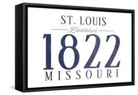 St. Louis, Missouri - Established Date (Blue)-Lantern Press-Framed Stretched Canvas