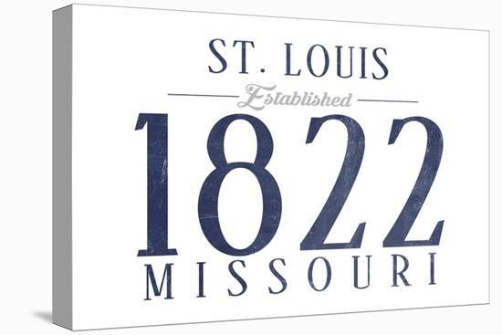 St. Louis, Missouri - Established Date (Blue)-Lantern Press-Stretched Canvas