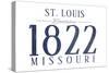 St. Louis, Missouri - Established Date (Blue)-Lantern Press-Stretched Canvas
