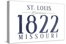 St. Louis, Missouri - Established Date (Blue)-Lantern Press-Stretched Canvas