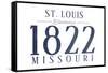 St. Louis, Missouri - Established Date (Blue)-Lantern Press-Framed Stretched Canvas