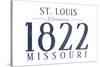 St. Louis, Missouri - Established Date (Blue)-Lantern Press-Stretched Canvas