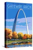 St. Louis, Missouri - Gateway Arch in Fall-Lantern Press-Stretched Canvas