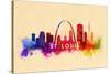 St. Louis, Missouri - Skyline Abstract-Lantern Press-Stretched Canvas