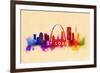 St. Louis, Missouri - Skyline Abstract-Lantern Press-Framed Premium Giclee Print