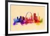 St. Louis, Missouri - Skyline Abstract-Lantern Press-Framed Premium Giclee Print