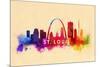 St. Louis, Missouri - Skyline Abstract-Lantern Press-Mounted Premium Giclee Print