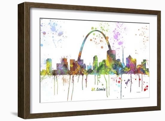 St Louis Missouri Skyline MCLR 1-Marlene Watson-Framed Giclee Print