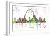 St Louis Missouri Skyline MCLR 1-Marlene Watson-Framed Giclee Print