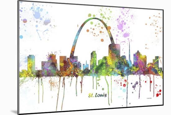 St Louis Missouri Skyline MCLR 1-Marlene Watson-Mounted Giclee Print