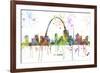 St Louis Missouri Skyline MCLR 1-Marlene Watson-Framed Giclee Print