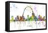 St Louis Missouri Skyline MCLR 1-Marlene Watson-Framed Stretched Canvas