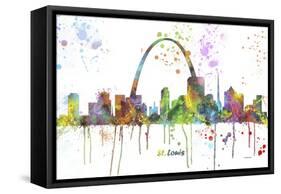 St Louis Missouri Skyline MCLR 1-Marlene Watson-Framed Stretched Canvas