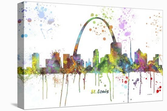 St Louis Missouri Skyline MCLR 1-Marlene Watson-Stretched Canvas