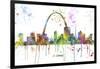 St Louis Missouri Skyline MCLR 1-Marlene Watson-Framed Giclee Print