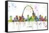 St Louis Missouri Skyline MCLR 1-Marlene Watson-Framed Stretched Canvas