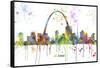 St Louis Missouri Skyline MCLR 1-Marlene Watson-Framed Stretched Canvas