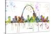 St Louis Missouri Skyline MCLR 1-Marlene Watson-Stretched Canvas