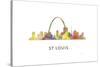St Louis Missouri Skyline-Marlene Watson-Stretched Canvas