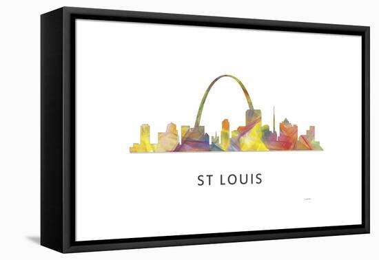 St Louis Missouri Skyline-Marlene Watson-Framed Stretched Canvas