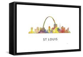 St Louis Missouri Skyline-Marlene Watson-Framed Stretched Canvas