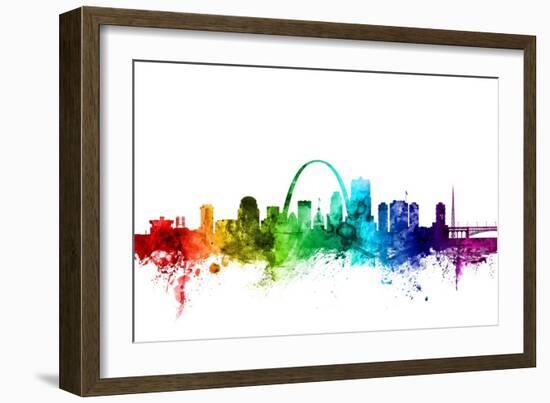 St Louis Missouri Skyline-Michael Tompsett-Framed Art Print