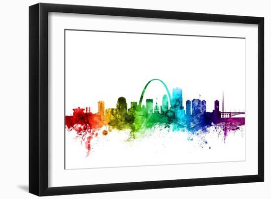 St Louis Missouri Skyline-Michael Tompsett-Framed Art Print