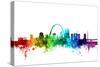 St Louis Missouri Skyline-Michael Tompsett-Stretched Canvas