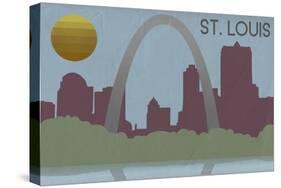 St. Louis, Missouri - Skyline-Lantern Press-Stretched Canvas