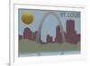 St. Louis, Missouri - Skyline-Lantern Press-Framed Premium Giclee Print