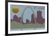 St. Louis, Missouri - Skyline-Lantern Press-Framed Premium Giclee Print