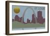 St. Louis, Missouri - Skyline-Lantern Press-Framed Art Print