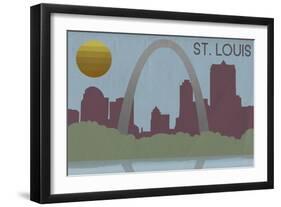 St. Louis, Missouri - Skyline-Lantern Press-Framed Art Print