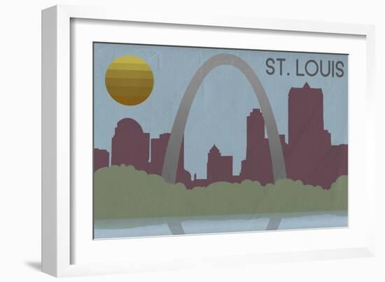 St. Louis, Missouri - Skyline-Lantern Press-Framed Art Print