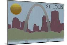 St. Louis, Missouri - Skyline-Lantern Press-Mounted Art Print