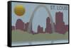 St. Louis, Missouri - Skyline-Lantern Press-Framed Stretched Canvas