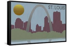 St. Louis, Missouri - Skyline-Lantern Press-Framed Stretched Canvas