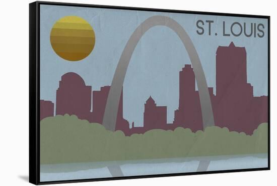 St. Louis, Missouri - Skyline-Lantern Press-Framed Stretched Canvas