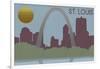 St. Louis, Missouri - Skyline-Lantern Press-Framed Art Print