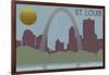 St. Louis, Missouri - Skyline-Lantern Press-Framed Art Print
