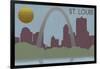 St. Louis, Missouri - Skyline-Lantern Press-Framed Art Print