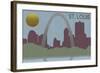 St. Louis, Missouri - Skyline-Lantern Press-Framed Art Print